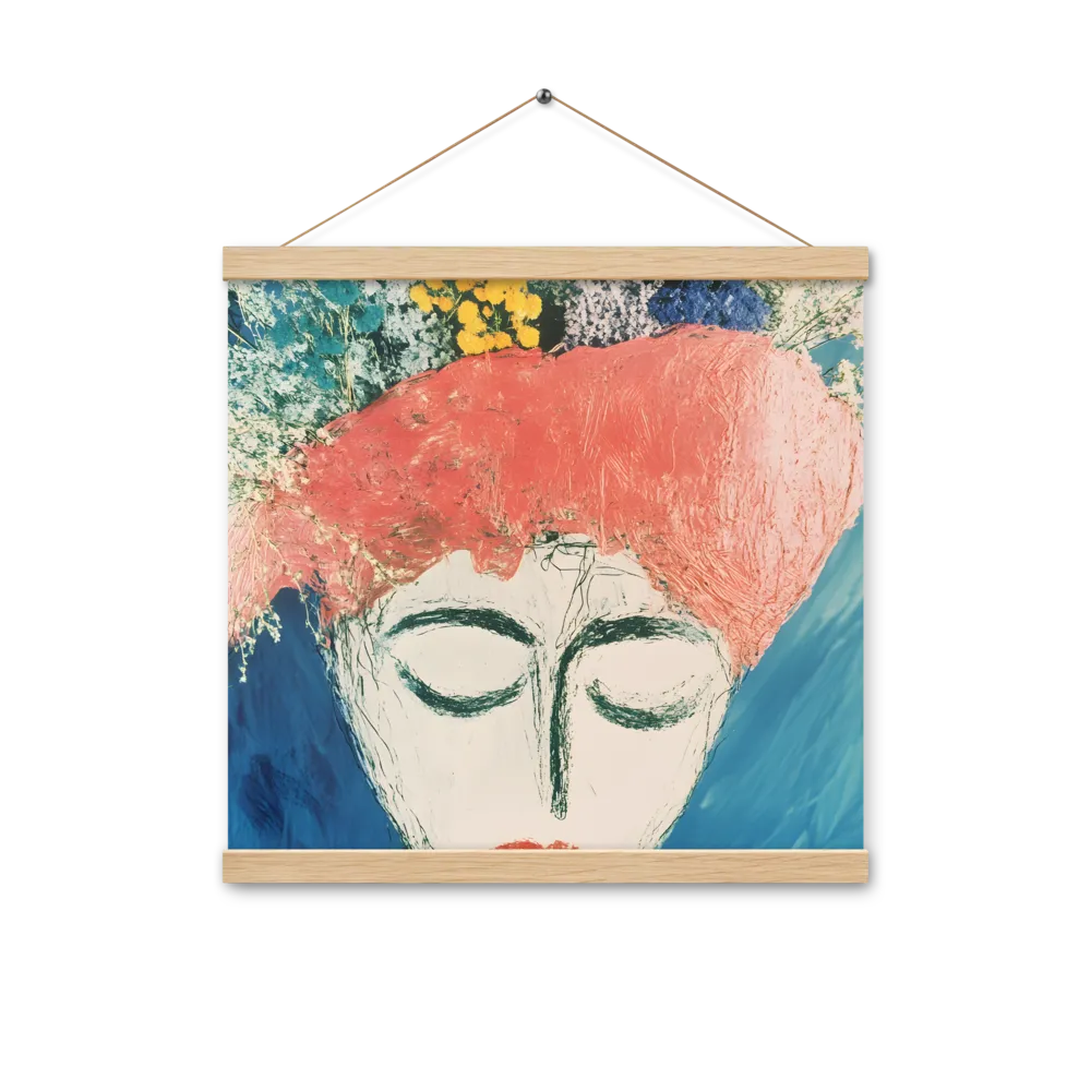 Serenity in Bloom | Poster With Oak Wood Hanger | 16″×16″