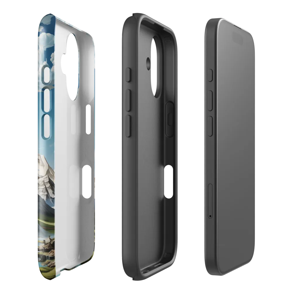 Majestic Cascade: A Mountain Masterpiece | Phone Case |  16 | Tough Case | Glossy