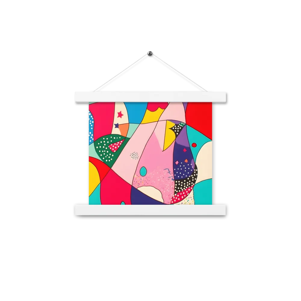 Playful Geometry in Color | Poster With White Wood Hanger | 10″×10″