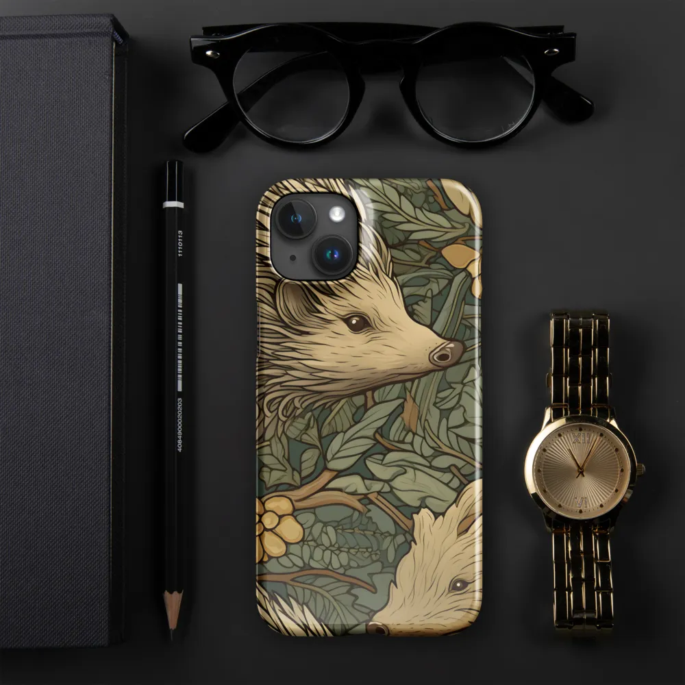 Whimsical Hedgehog Garden | Phone Case |  15 Plus | Snap Case | Glossy
