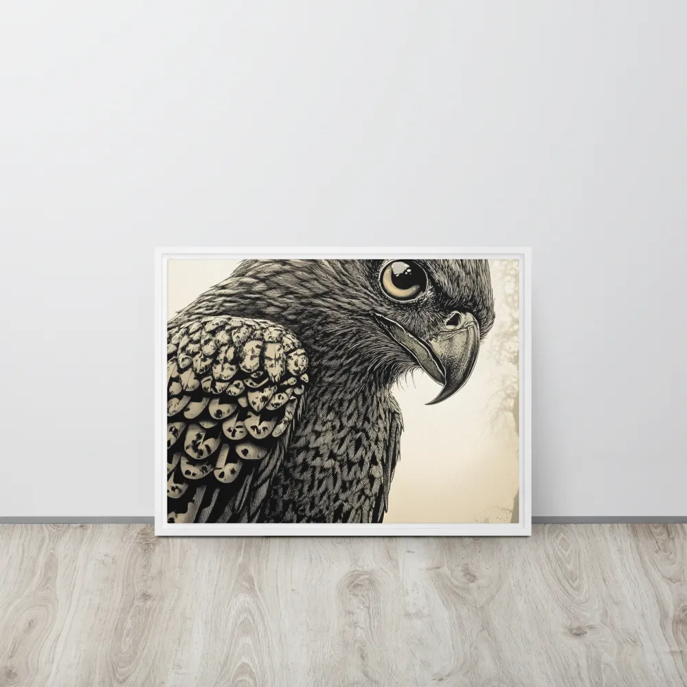 Majestic Owl in Detail | Canvas with White Frame | 18″×24″
