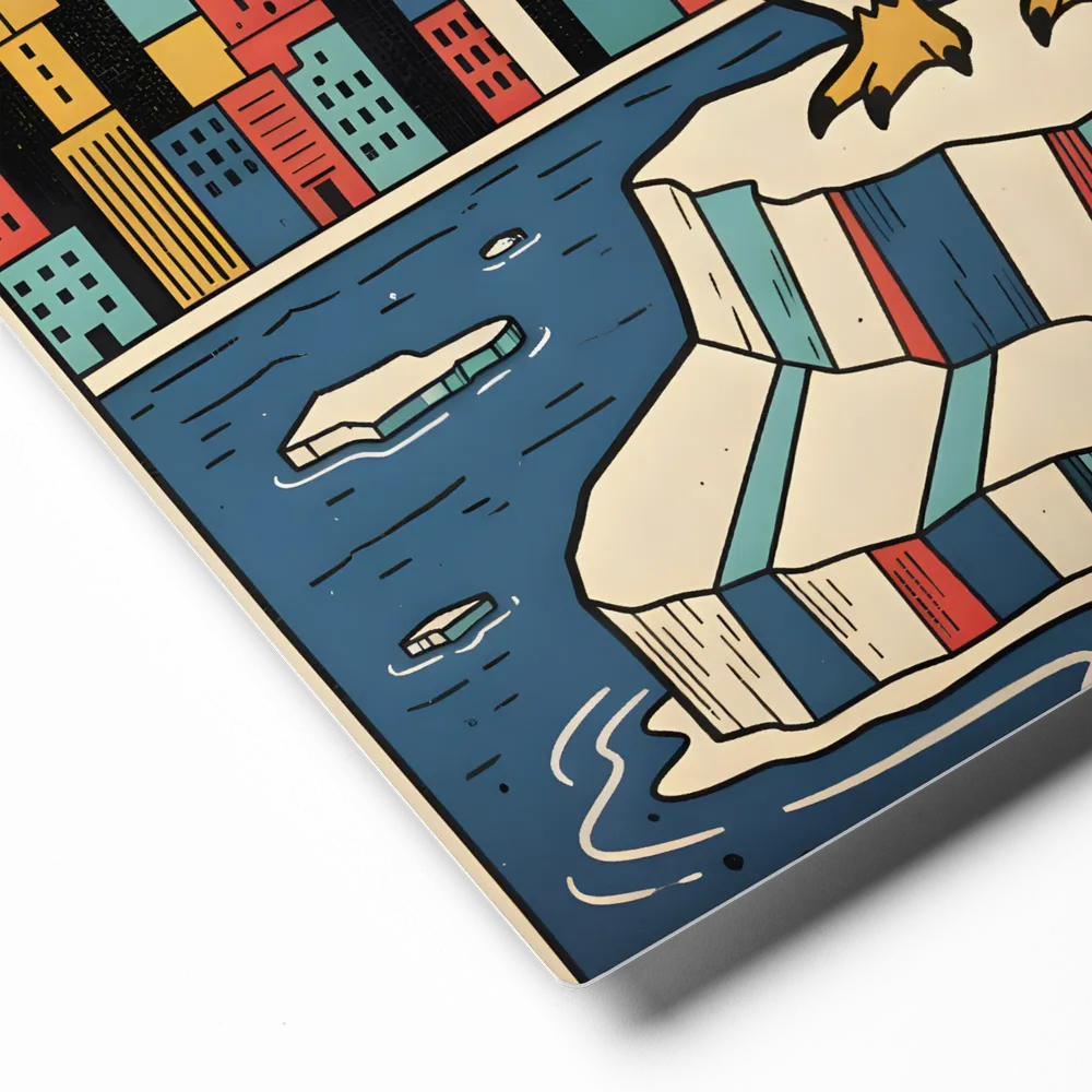 Urban Penguin 
 Metal Print | 12″x 12″