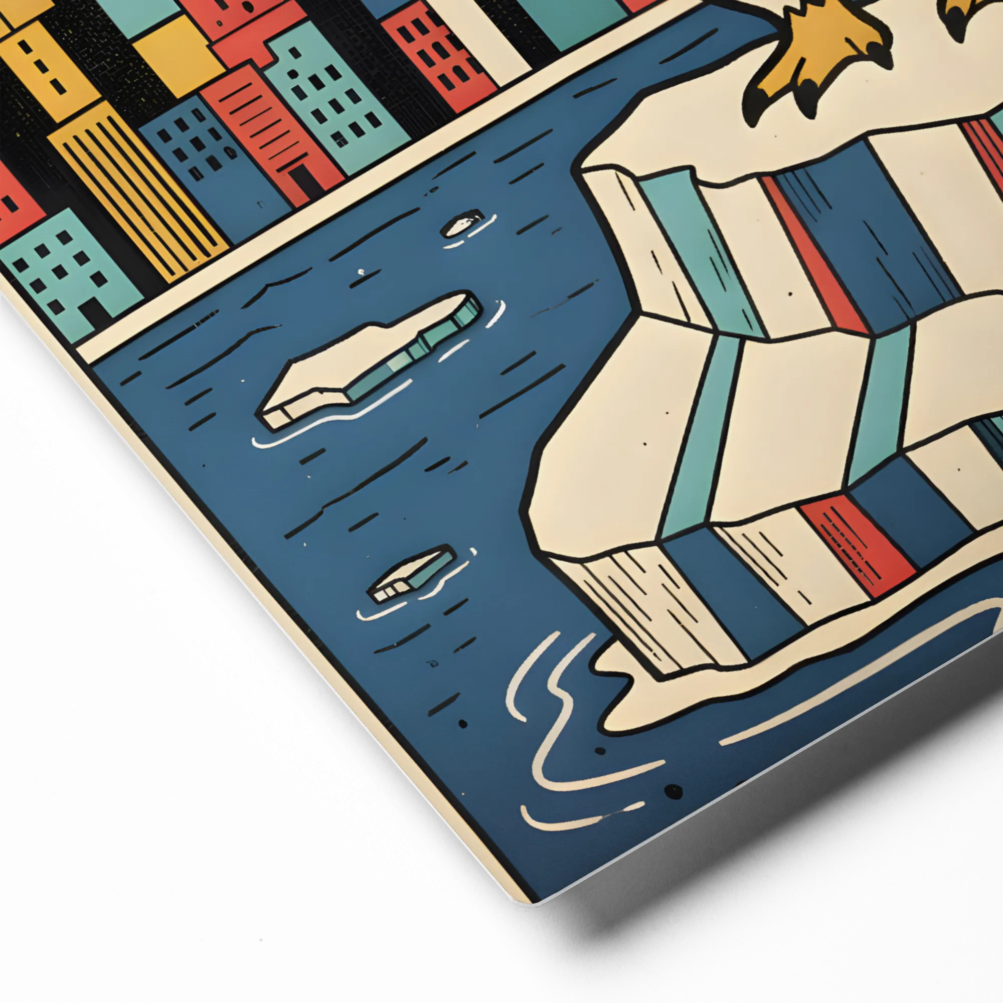 Urban Penguin 
 Metal Print | 12″x 12″