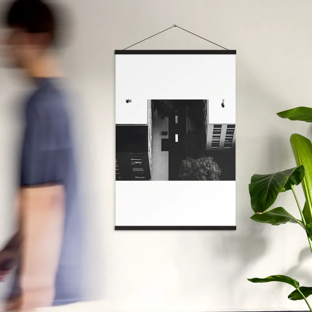 Urban Serenity from Above | Poster With Black Wood Hanger | 24″×36″