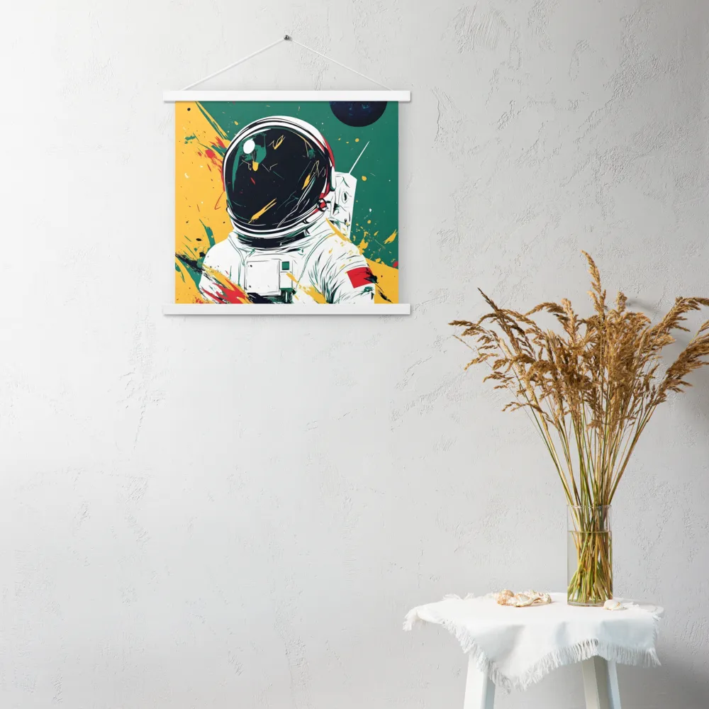 Galactic Explorer: A Modern Odyssey | Poster With White Wood Hanger | 18″×18″