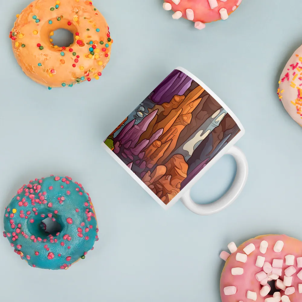 Vibrant Rockscape: A Digital Odyssey | Mugs | Multiple Sizes & Colors