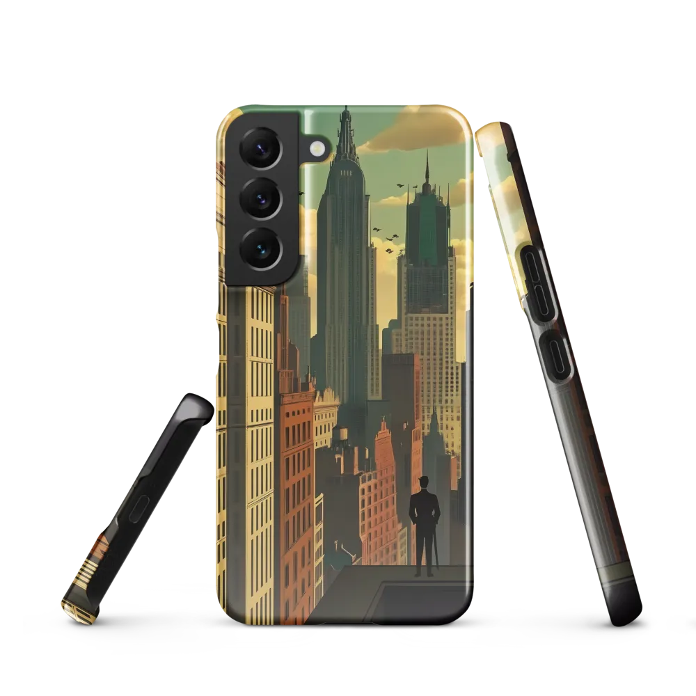 Urban Dreams: A Silhouette in Art Deco Cityscape