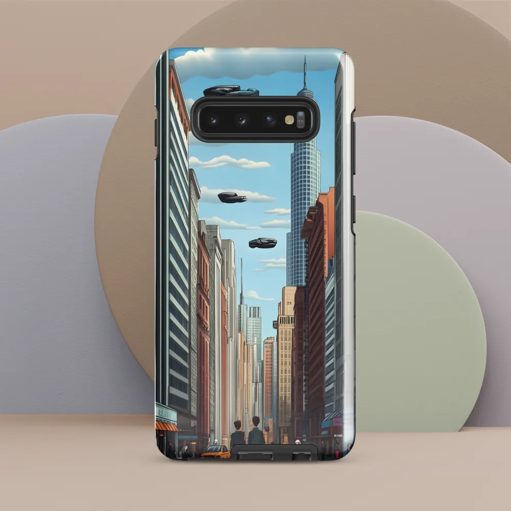 Futuristic Stroll through the Urban Skyline | Phone Case |  S10 Plus | Tough Case | Glossy