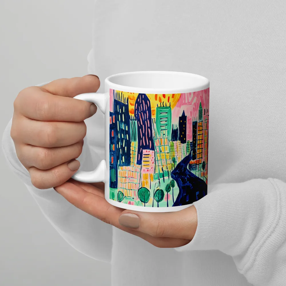 Whimsical Cityscape | Mug with White inside | 11 oz