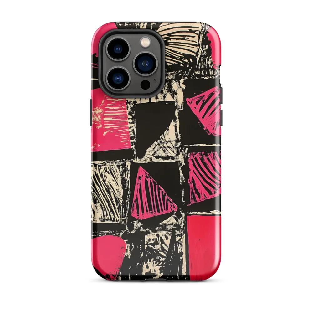 Geometric Symphony in Pink and Black