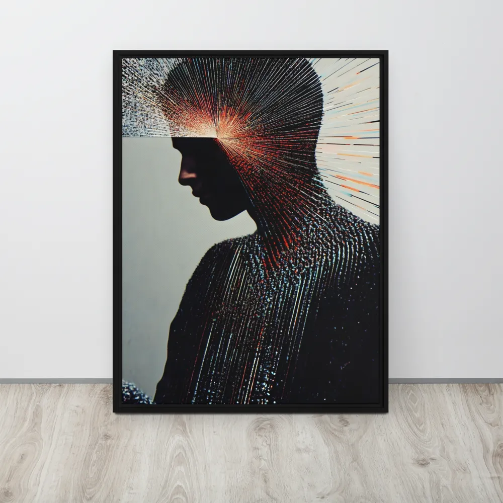 Radiant Reflection: An Abstract Journey of Thought | Canvas with Black Frame | 24″×32″