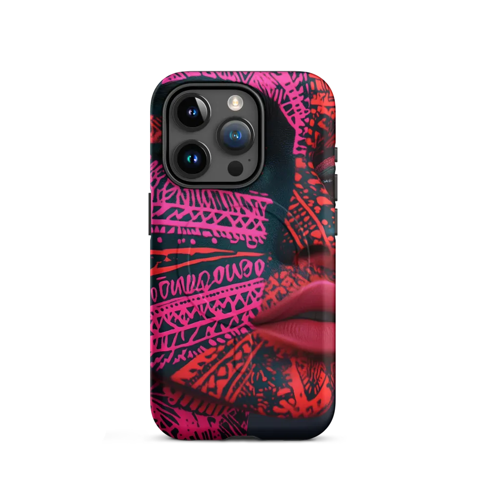Neon Visage: A Bold Expression of Contemporary Art | Phone Case |  15 Pro | MagSafe® Tough Case | Matte