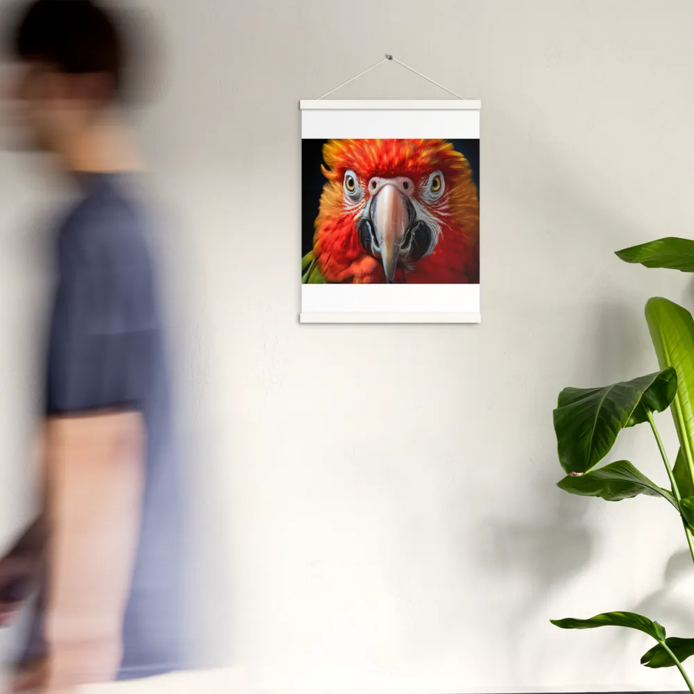 The Fiery Gaze of the Parrot | Poster With White Wood Hanger | 16″×20″