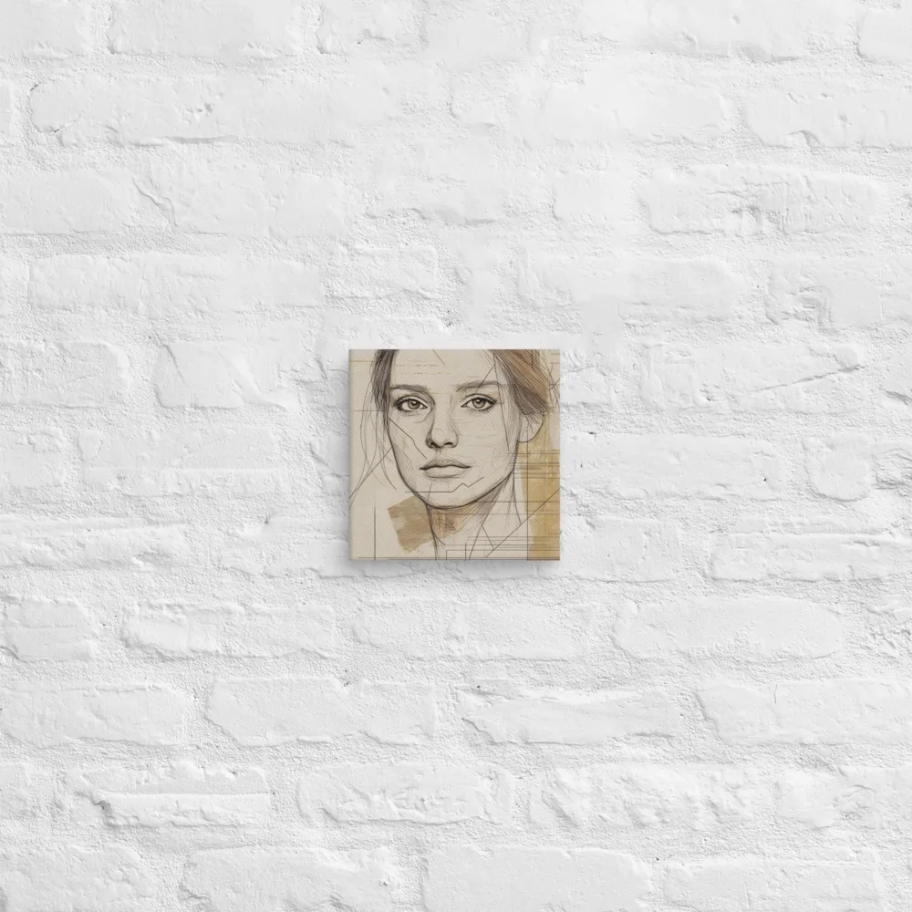 Geometric Elegance: A Modern Portrait | Canvas | 8″×8″