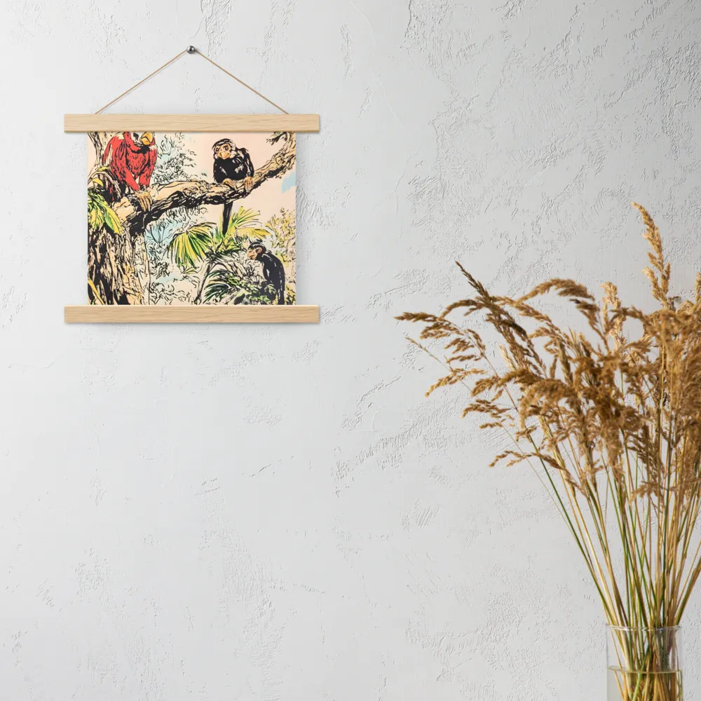 Jungle Harmony | Poster With Oak Wood Hanger | 10″×10″