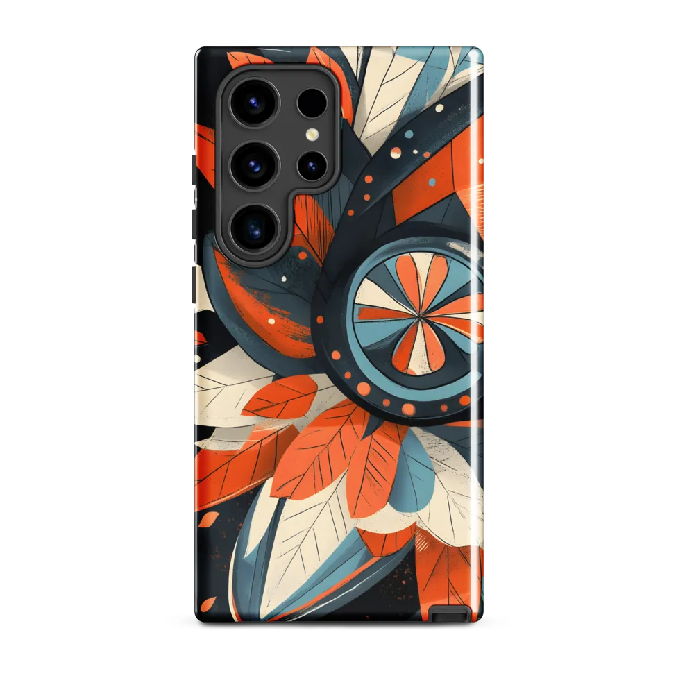 Floral Symphony in Orange and Teal