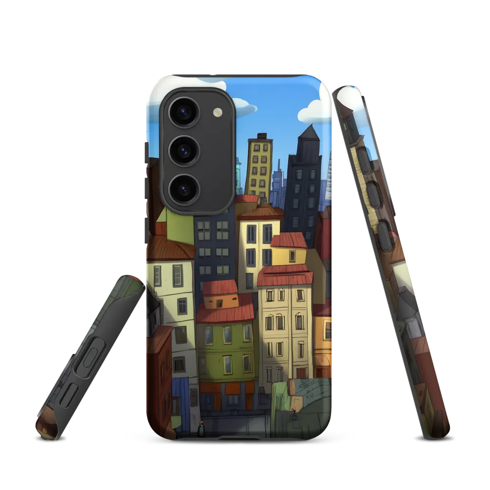 Urban Symphony: A Colorful Cityscape | Phone Case |  S23 | Tough Case | Matte