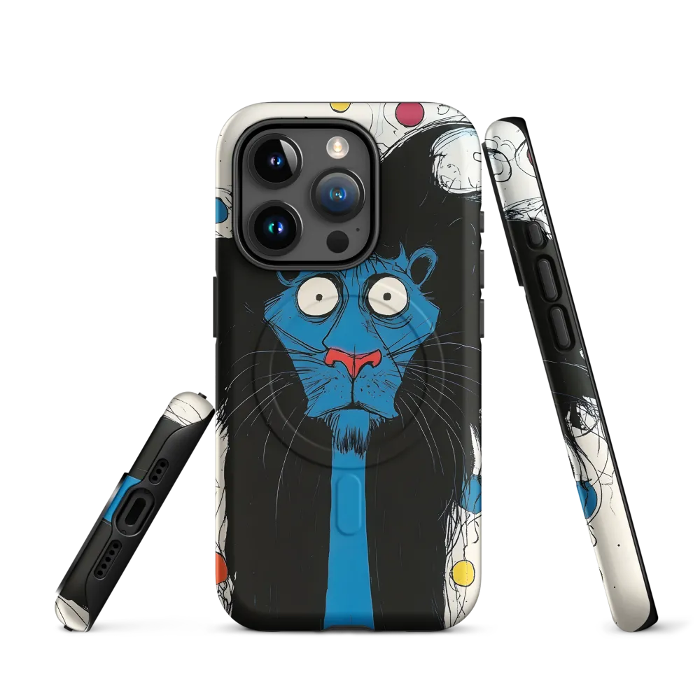Whimsical Blue Lion