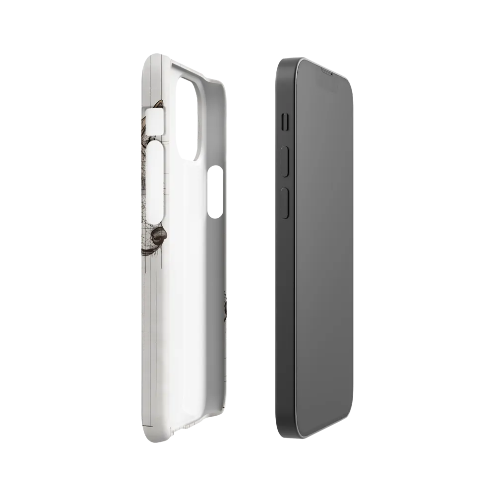 Geometric Harmony: The Essence of Wolves | Phone Case |  13 Mini | Snap Case | Matte