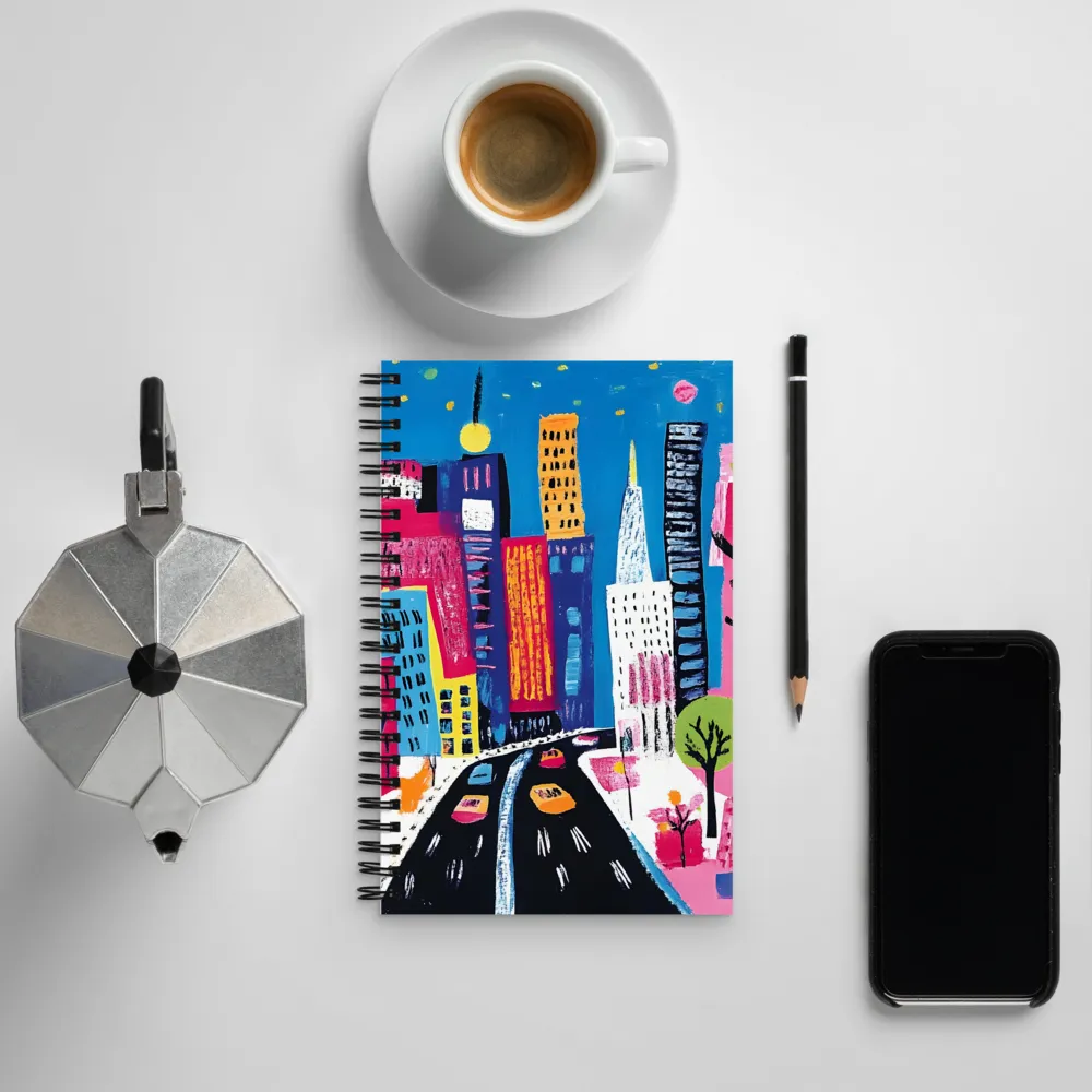 City Dreams in Vibrant Hues | Spiral Notebook