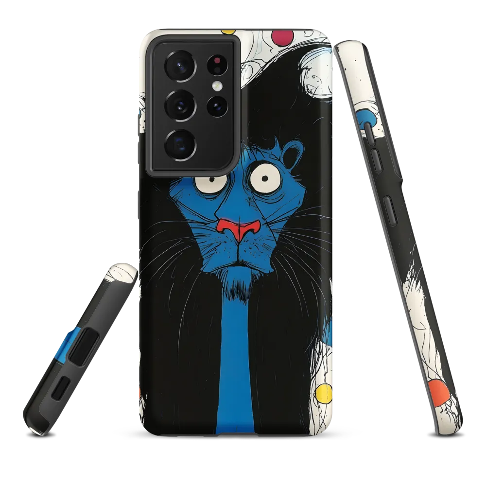 Whimsical Blue Lion