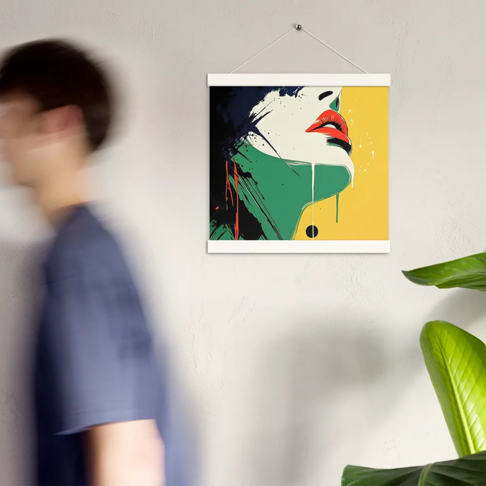 Bold Reflections: A Pop Art Portrait | Poster With White Wood Hanger | 12″×12″