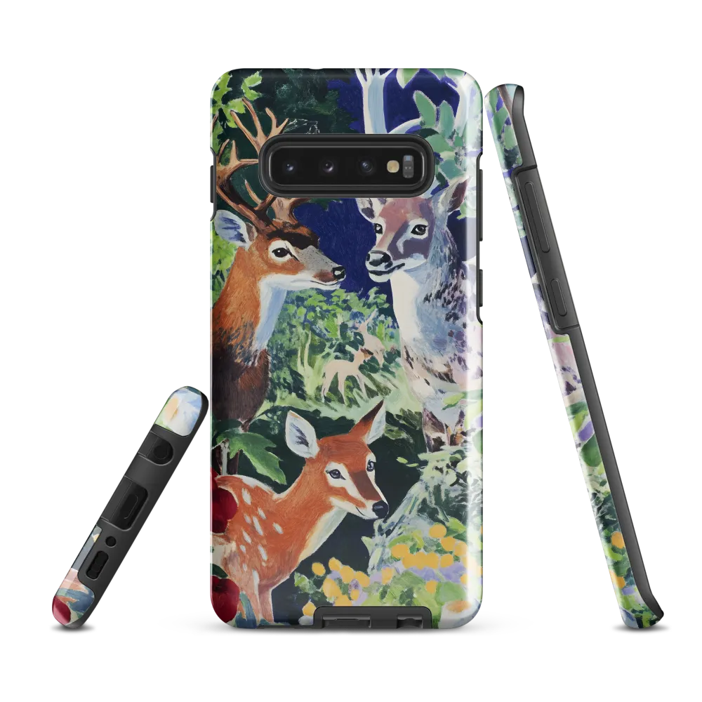 Whispers of the Forest: A Deer Gathering | Phone Case |  S10 Plus | Tough Case | Glossy