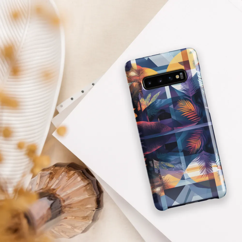 Tropical Serenity: A Modern Landscape | Phone Case |  S10 Plus | Snap Case | Glossy