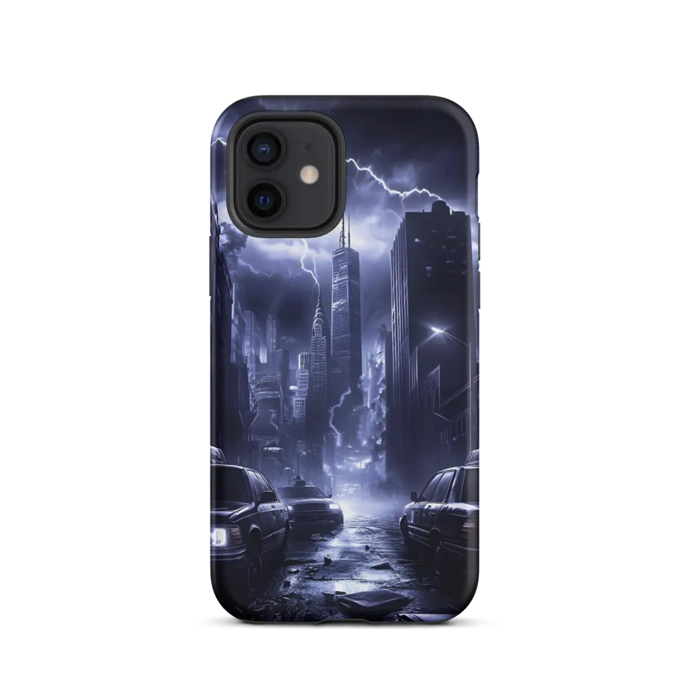 Stormy Cityscape: Shadows of the Night | Phone Case |  12 | Tough Case | Matte