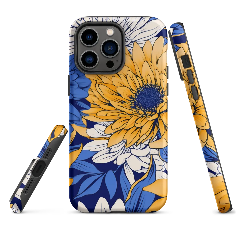 Floral Harmony in Blue and Yellow