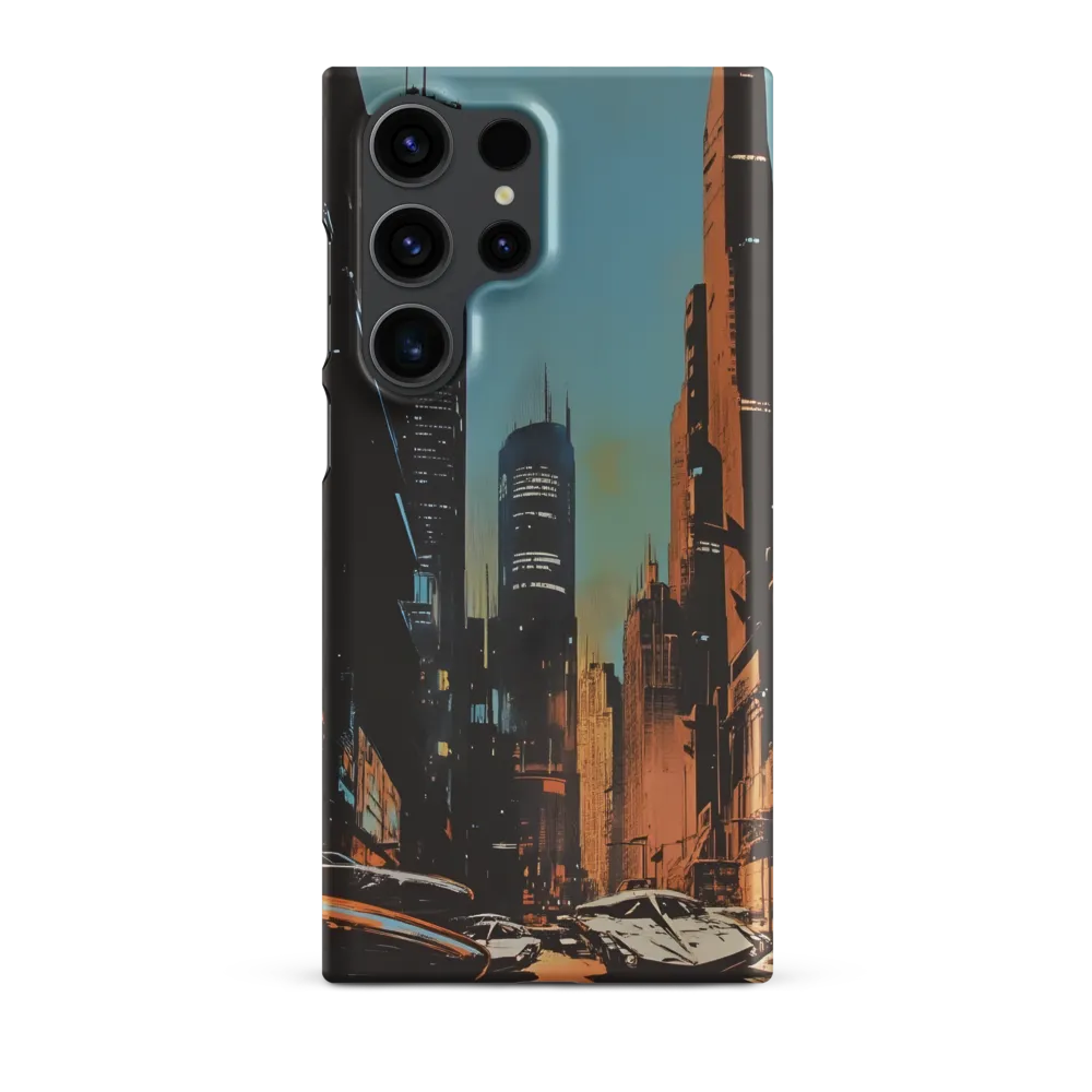 Futuristic Cityscape in Blue and Orange