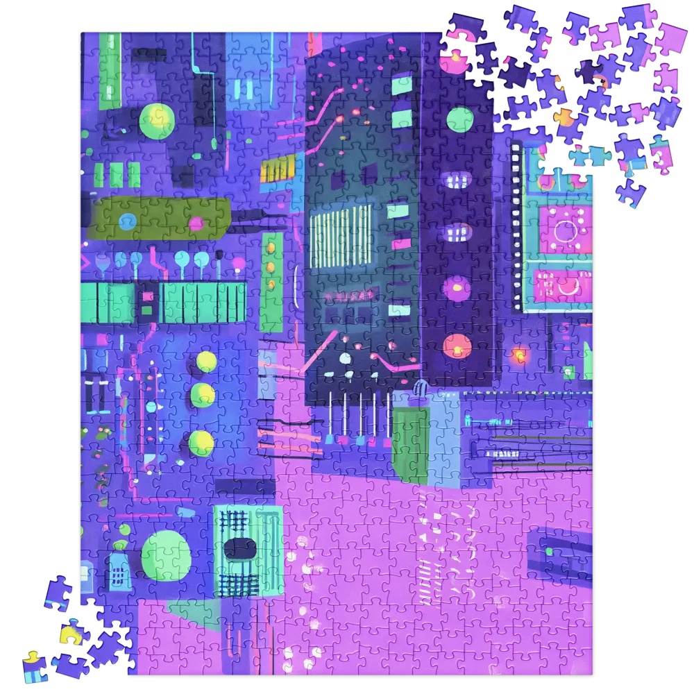 Futuristic Cityscape: A Digital Dream | Jigsaw Puzzle | 520 pieces