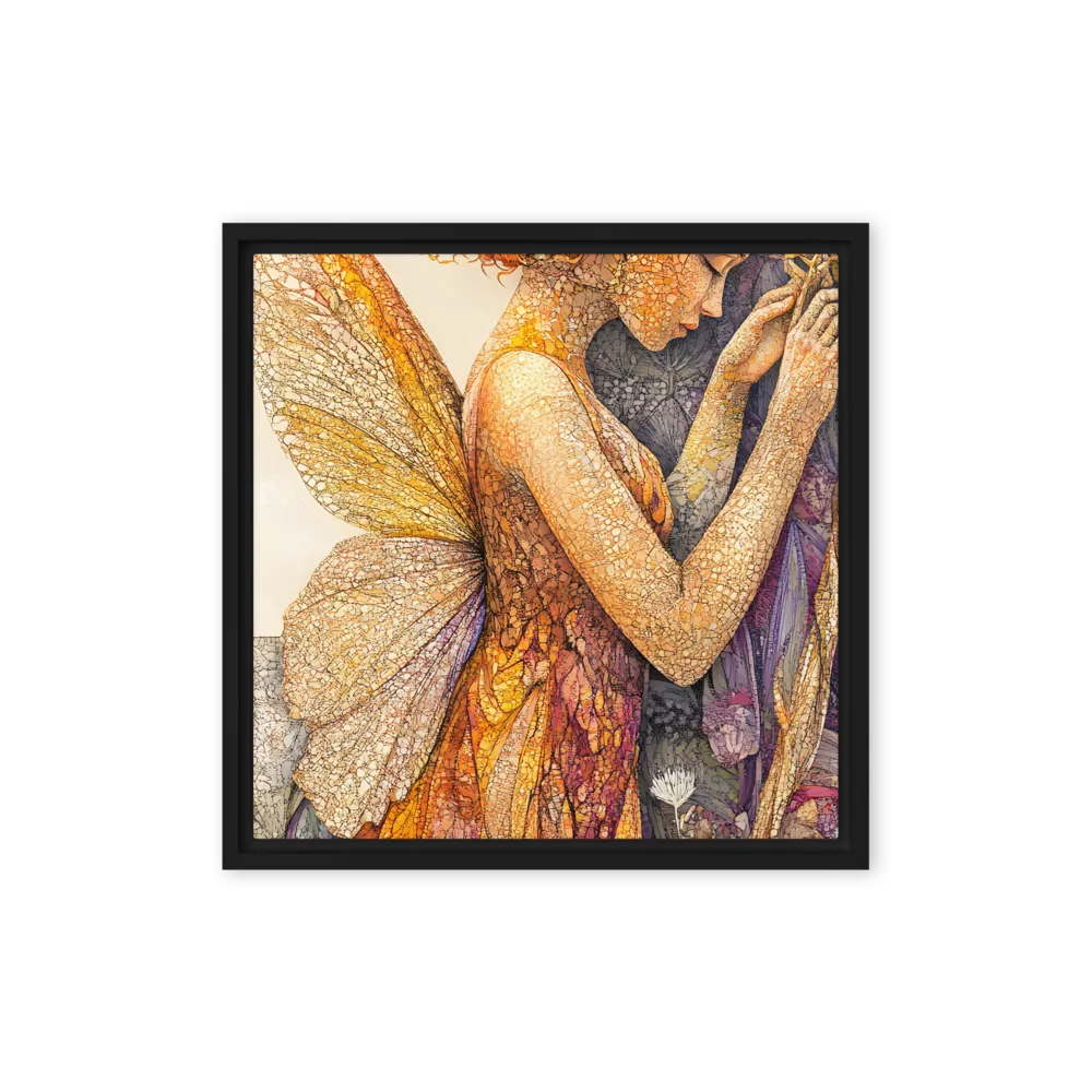 Whispers of the Frosted Meadow | Canvas with Black Frame | 16″×16″