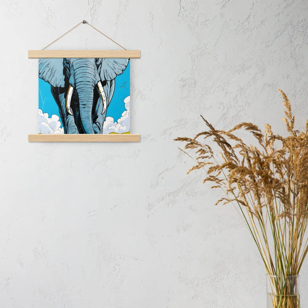 Majestic Presence: The Elephant | Poster With Oak Wood Hanger | 10″×10″
