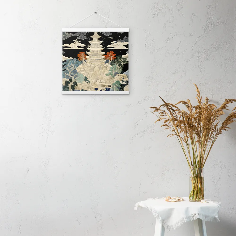 Whispers of the Pagoda | Poster With White Wood Hanger | 16″×16″