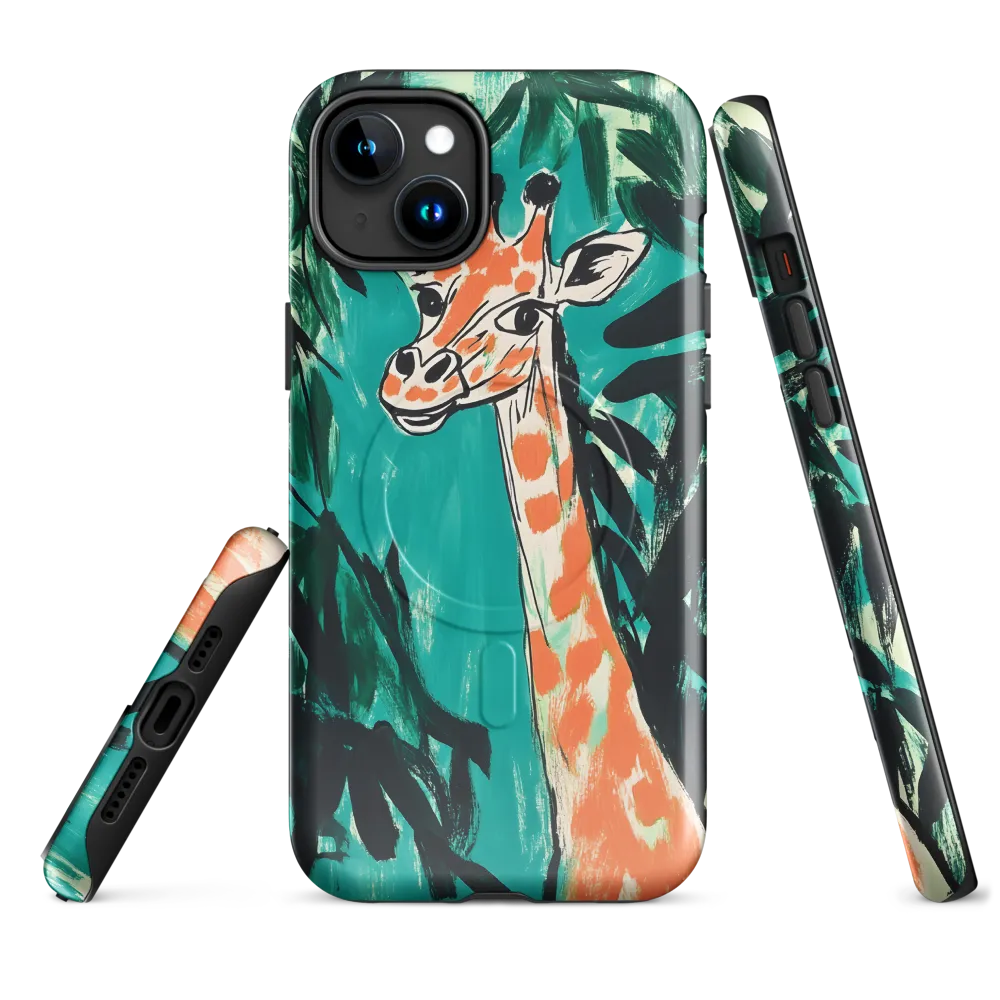 Curious Giraffe in Lush Greenery | Phone Case |  15 Plus | MagSafe® Tough Case | Glossy
