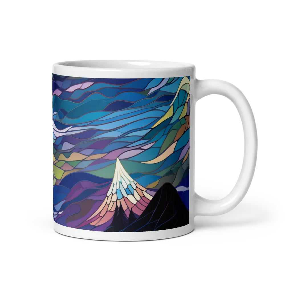 Twilight Peaks: An Abstract Mountain Landscape | Mug with White inside | 11 oz