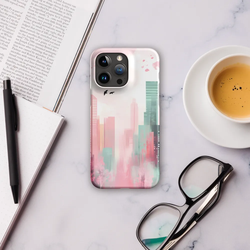 Dreamy Cityscape in Pink and Cyan