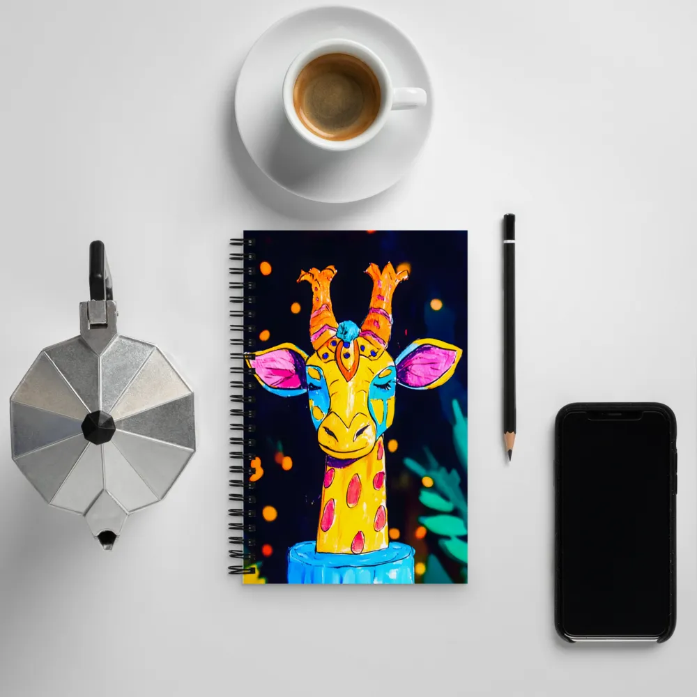 Whimsical Giraffe in Vibrant Colors | Spiral Notebook