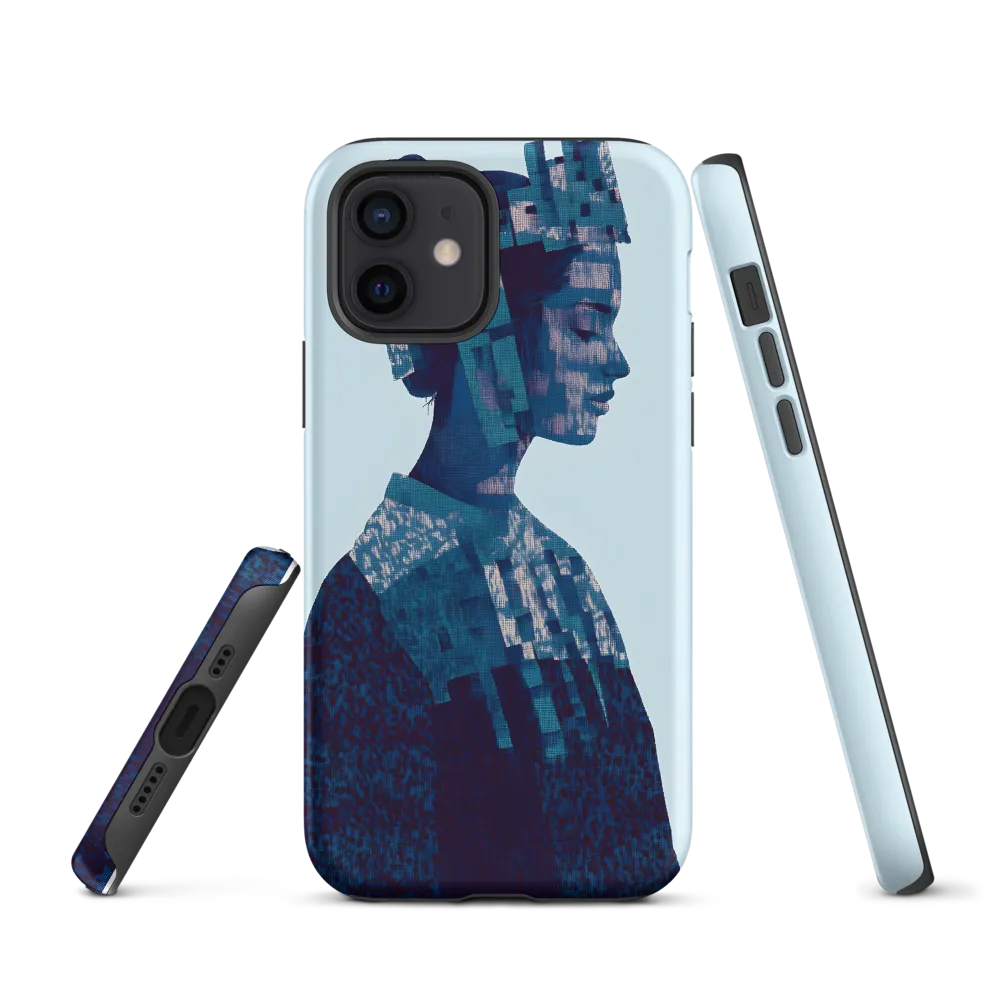 Digital Portrait in Abstract Blue