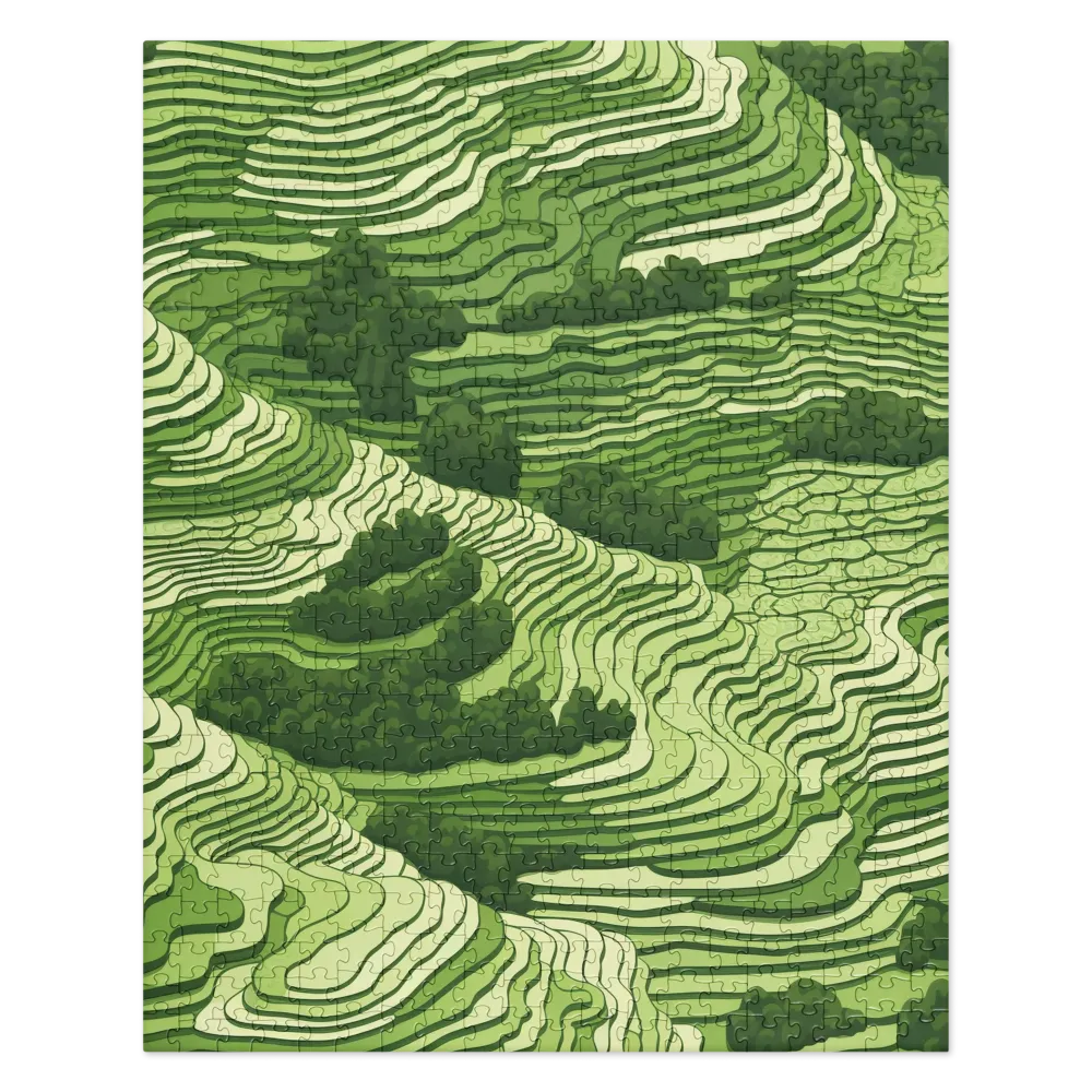 Waves of Green: An Abstract Landscape | Jigsaw Puzzle | 520 pieces