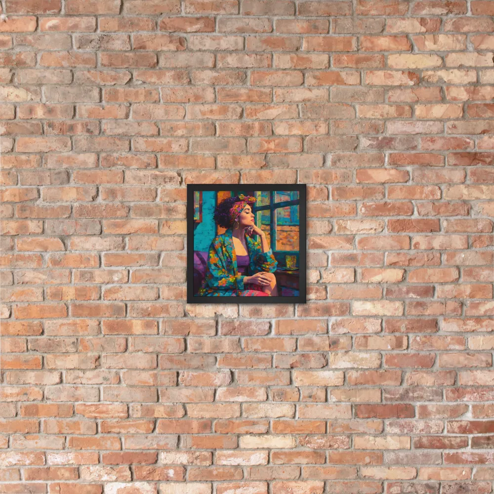 Window Reverie 
 Poster with Black Frame | 12″x 12″