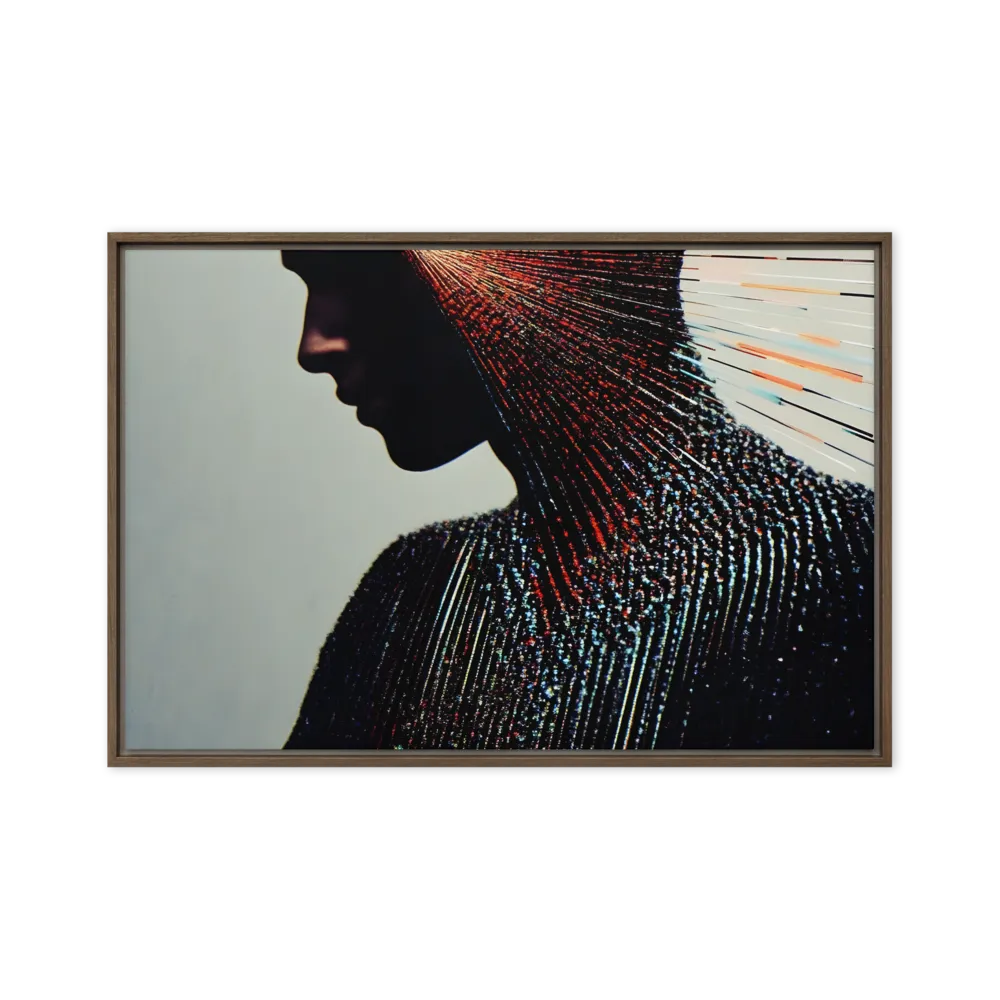 Radiant Reflection: An Abstract Journey of Thought | Canvas with Brown Frame | 24″×36″