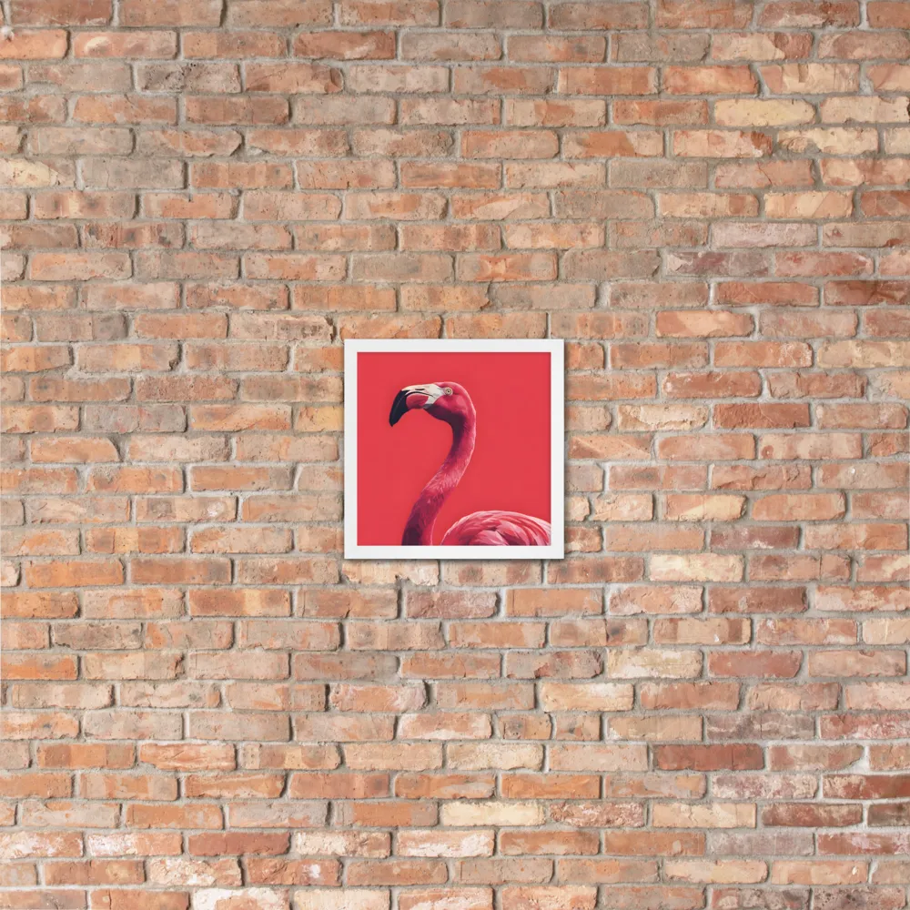 Crimson Flamingo 
 Poster with White Frame | 12″x 12″