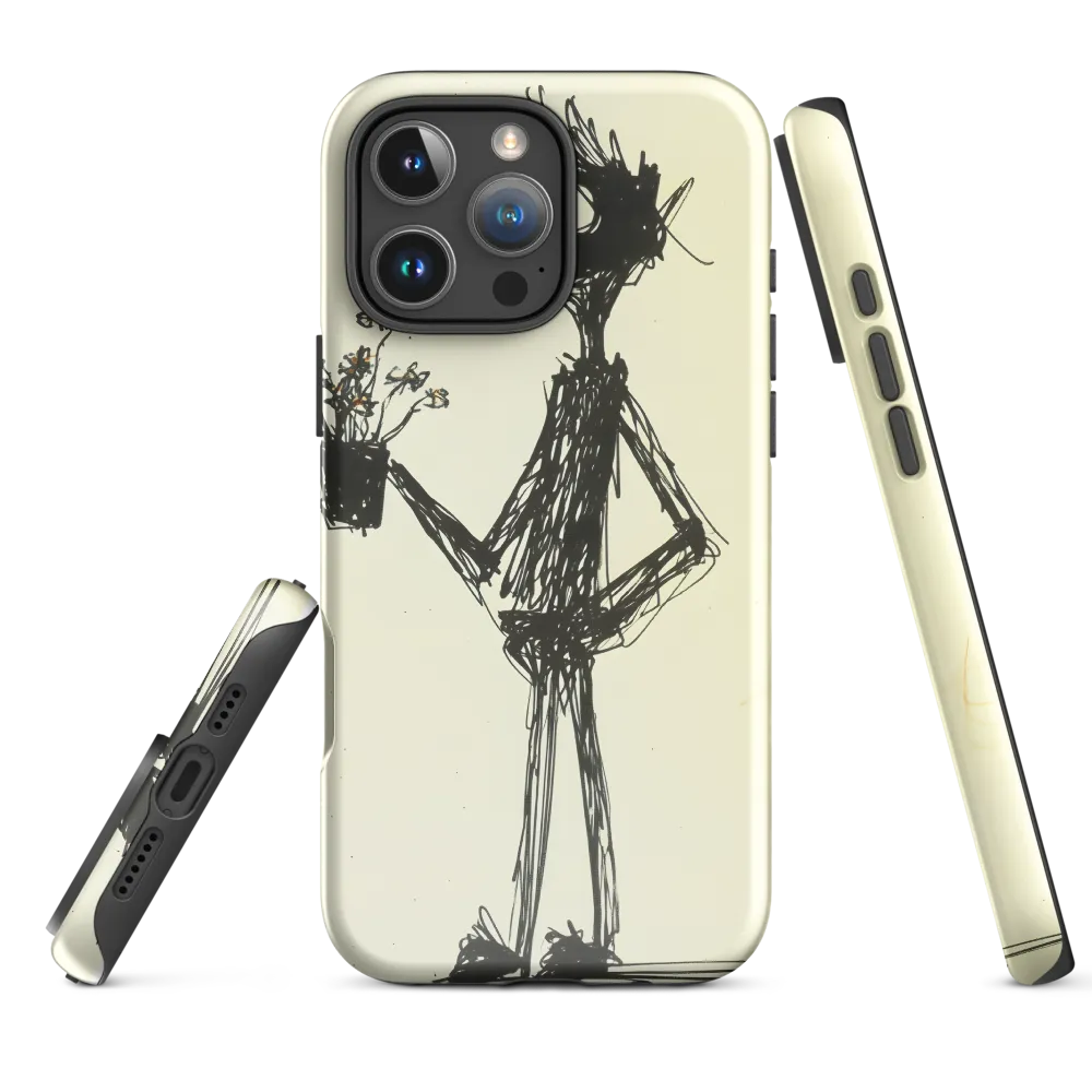 Whimsical Figure with Flowers