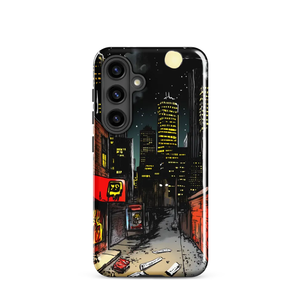 Nocturnal Cityscape: The Hidden Alley | Phone Case |  S24 | Tough Case | Glossy