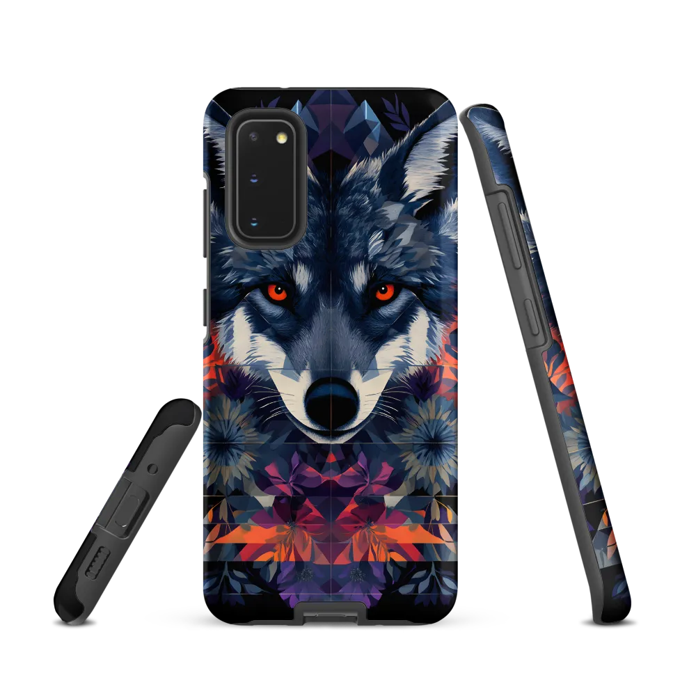 Mystical Wolf Amidst Floral Geometry