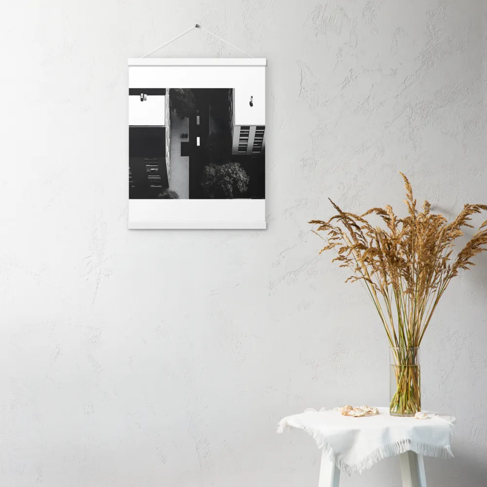 Urban Serenity from Above | Poster With White Wood Hanger | 16″×20″