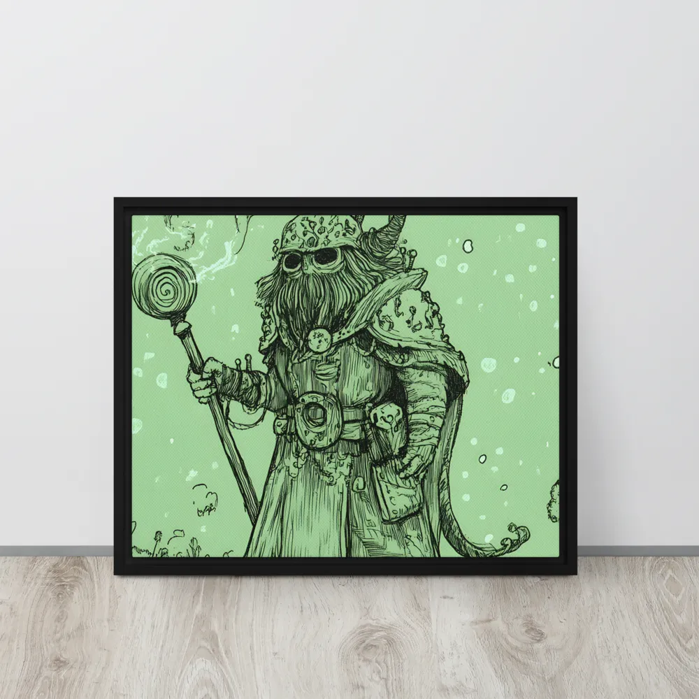 The Enigmatic Wizard | Canvas with Black Frame | 16″×20″