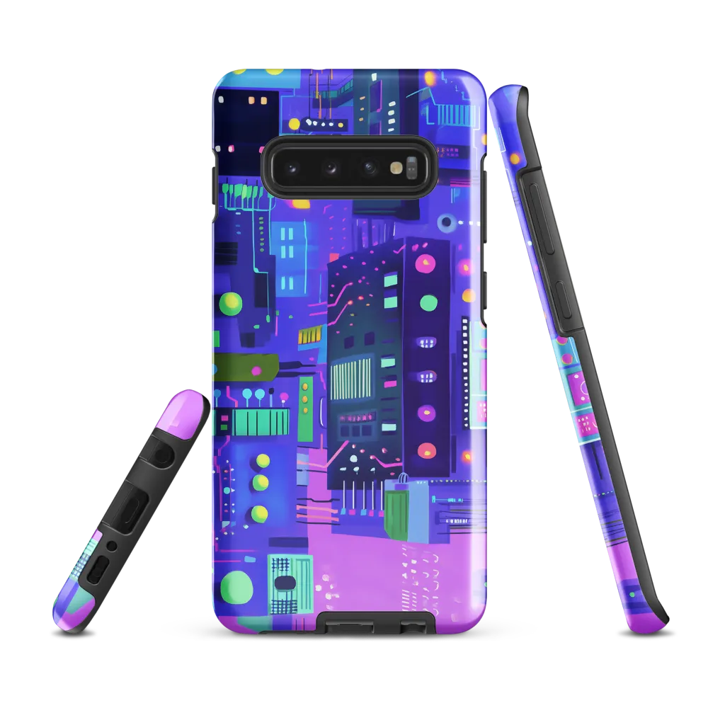 Futuristic Cityscape: A Digital Dream | Phone Case |  S10 Plus | Tough Case | Glossy